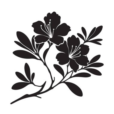 Zarif Çiçek Çiçeği Silueti Vektör İllüstrasyon Botanik Sanat Tasarımı