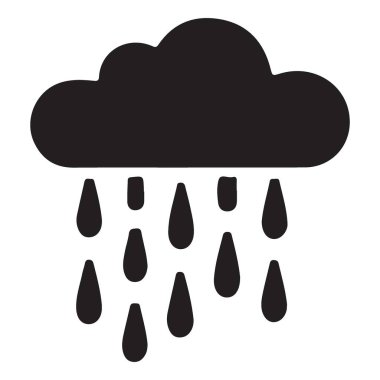 Siyah Yağmur Bulutu Görünümü Beyaz Arkaplanda İzole Edildi