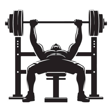 Silüet Vücut Geliştirici Yüklü Ağırlık Vektörü Grafik Sanatı