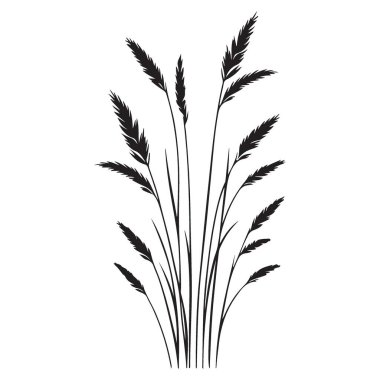 Zarif Çimen Takipçileri, Doğa Aşıkları İçin Siluet Vektör İllüstrasyonu