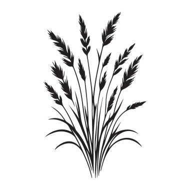 Doğal Manzara Resimleri için Çimen Silüeti Vektör Sanatı