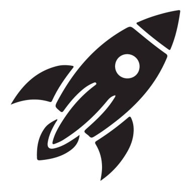 Roket Fırlatma Silueti Vektör İllüstrasyon Başlangıç Yeniliği ve Büyüme