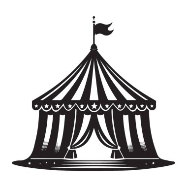 Klasik Sirk Çadırı Vektör Silüeti Karnaval ve Etkinlikler için Görüntü