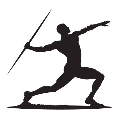 Mızrak Atışı Siluet Vektör Sanat Sporu Yarışması Tasarımı