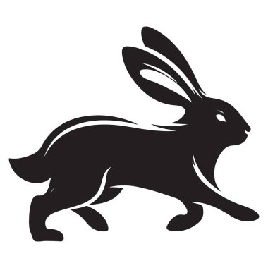 Vahşi Yaşam Projeleri için Koşan Tavşan Siluet Vektör ResmiComment