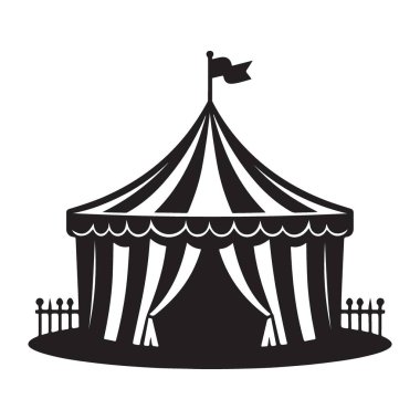 Çit Vektörü Sanatı ile Geleneksel Sirk Çadırının Silueti