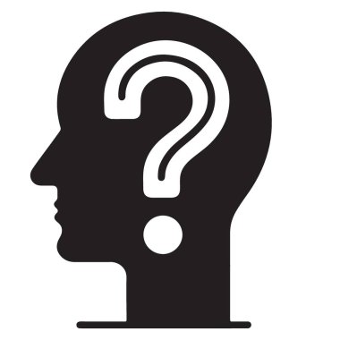 İnsan kafasının içindeki soru işareti bir şüphe kavramı.