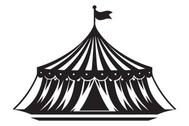 Klasik Sirk Çadırı Vektör İllüstrasyon Klasik Karnaval Teması Tasarımı