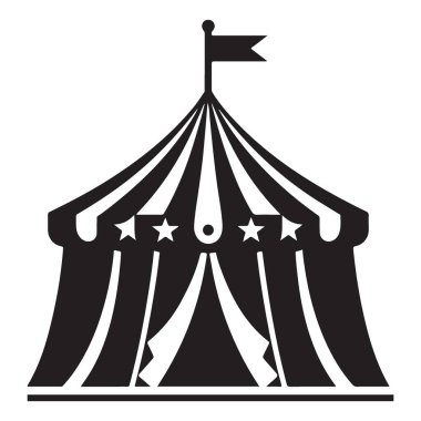 Festivalsel Etkinlikler ve Eğlence Mekânları için Muhteşem Sirk Çadırı İllüstrasyonu