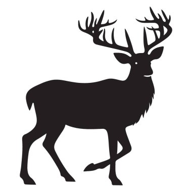Görkemli Geyik Silueti Görüntü Vektörü Vahşi Yaşam Hayvan Tasarımı
