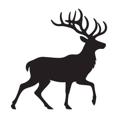 Zarif Geyik Silüeti Sanat Vektörü Vahşi Yaşam Güzelliğini Gösteriyor