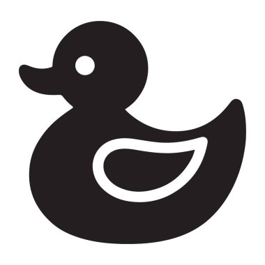 Klasik Rubber Duck Oyuncak Silueti Çocuklar için Çizim