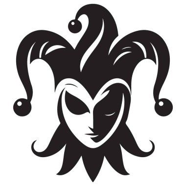Karnaval veya Parti için Soytarı Siluet Vektör Sanat Grafiği