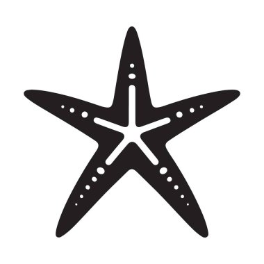 Plaj temalı sanat için Siyah Denizyıldızı Silueti Vektör İllüstrasyonu