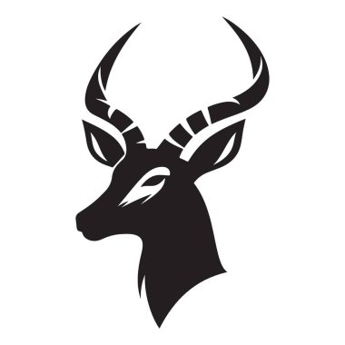 Majestic Impala Baş Vektör İllüstrasyonu Afrika Vahşi Yaşam Sembol Tasarımı