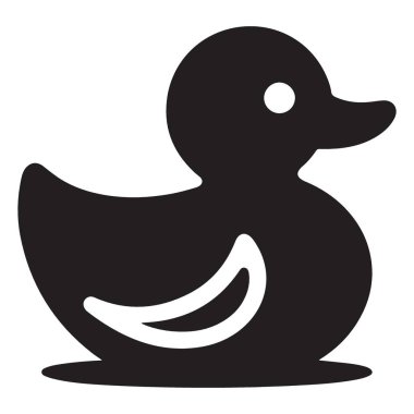 Kauçuk Ördek Silueti Vektör Resimlendirmesi Basit Oyuncak Simgesi Tasarımı