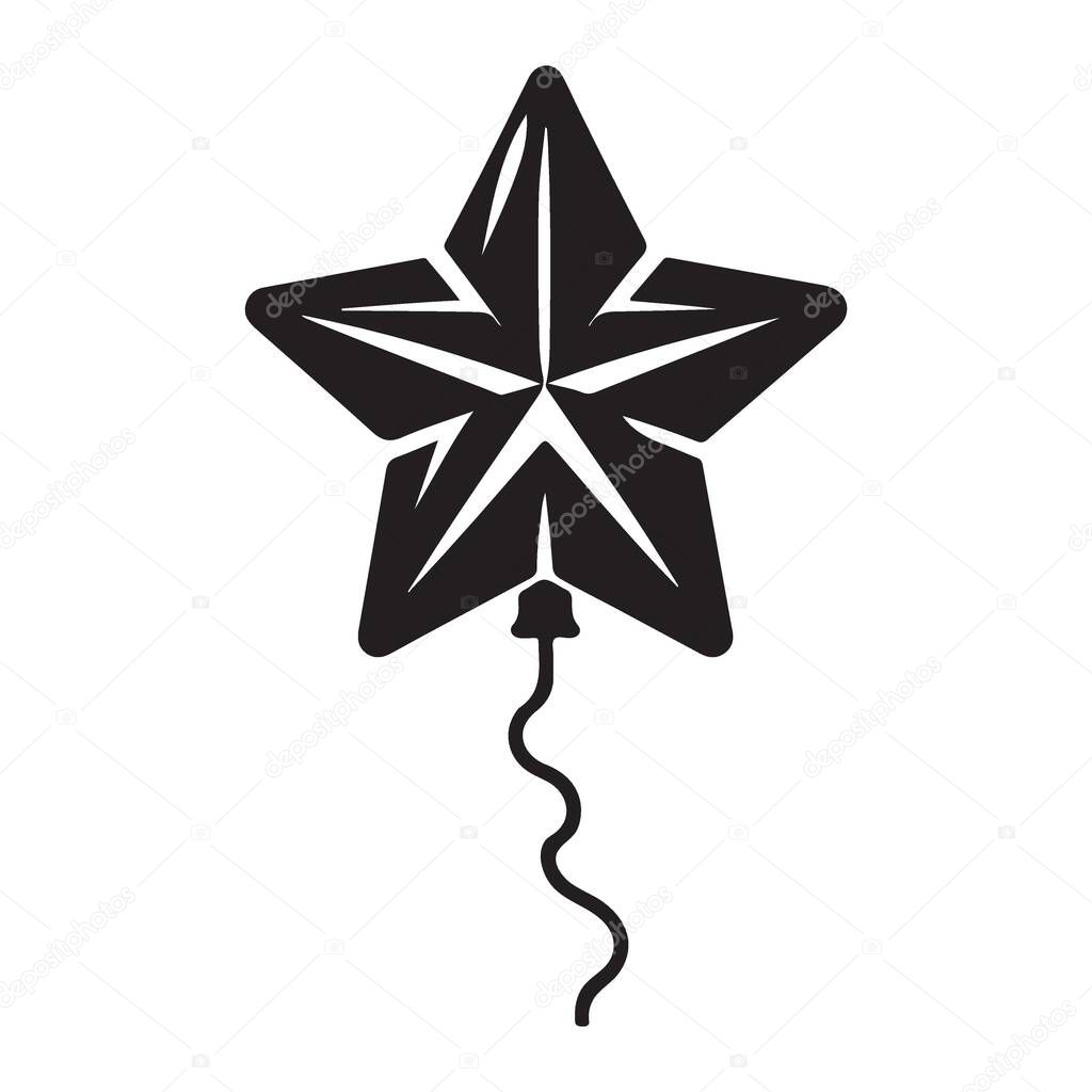 Celebratory Star Balloon Silhouette for Event Decoration Vector