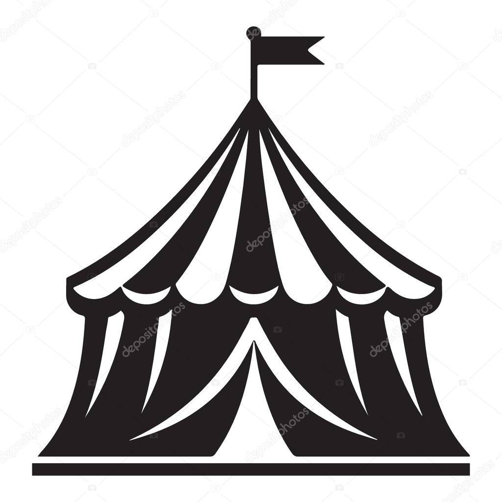 Circus Tent Silhouette Vector for Event and Entertainment Design