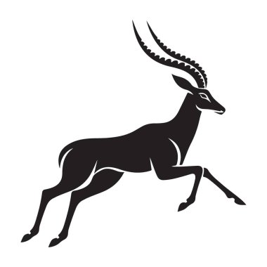 Zıplayan Antilop Vektör Tasarımı Zarif Vahşi Yaşam Sanat Çizimi