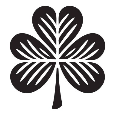 Aziz Patrick Günü için klasik Siluet Shamrock Vektör İllüstrasyonu