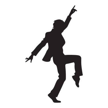 Dans Eden İş kadını Siluet Vektörü Profesyoneller için İllüstrasyon