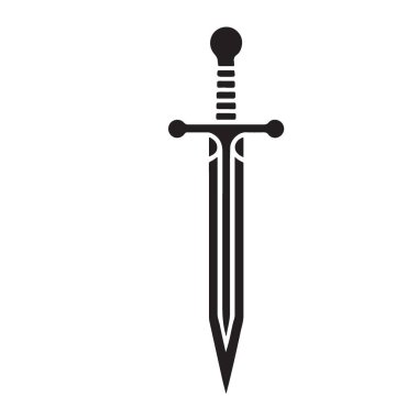 Ortaçağ kılıç siluet vektör sanatı tarihi silah çizimi için