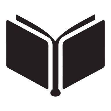 Eğitim ve Öğrenim için Kitap Vektörü Silueti Resmini Aç