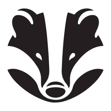 Vahşi Yaşam Tasarımı İçin Siluet Porsuğu Baş Vektör İllüstrasyonu