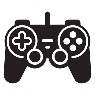 Oyuncular için Klasik Video Oyunu Denetleyici Vektör Siluet İllüstrasyonu