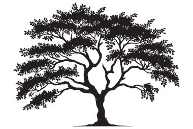 Detaylı Yapay Ağaç Silüeti Doğal Güzelliğin Resmedilmesi