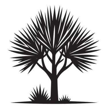 Tropikal Tasarım ve Resimler İçin Şekillendirilmiş Palmiye Ağacı Siluet Vektörü