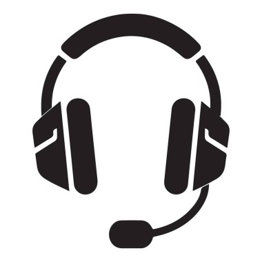 Çevrimiçi İletişim için Mikrofonlu Oyun Kulaklığı Vektör İllüstrasyonu