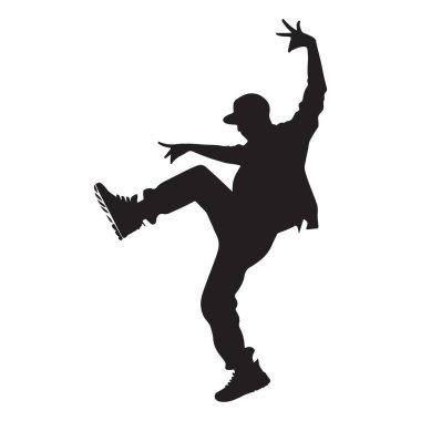 Dans Eden Siluet Vektör İfade Hareketi ve Enerji