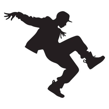 Hip Hop Dansçısı Siluet Breakdance Movement Style Street Dance