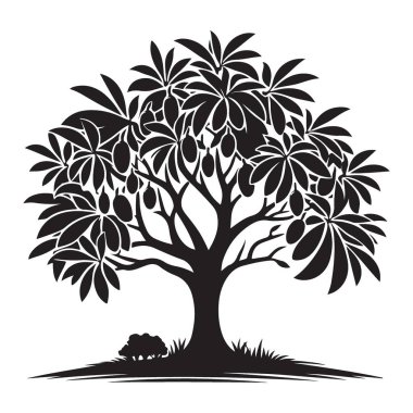Meyve Ağacı Silüeti Resimleri Grafik Projeleri için Bol Hasat Sembolü