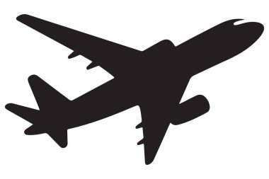 Havacılık Temalı Grafiksel Projeler için Uçak Silueti Vektör İllüstrasyonu