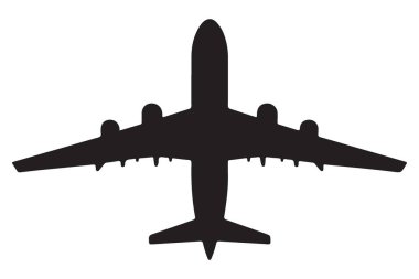 Ticari Uçak Silüet Havacılık Tasarım Ulaşım Sembolü ve Modern Uçak