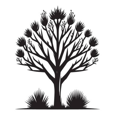 Titrek Ağaç Silueti Vektör Çizimi Eşsiz Çöl Bitkisi ResmiComment