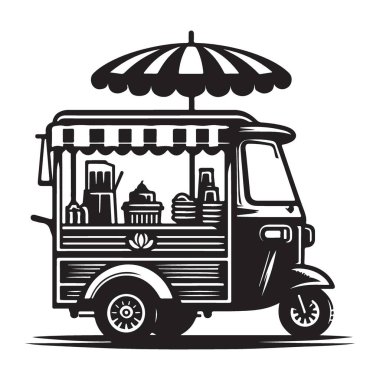 Pazarlama Kampanyaları için Klasik Gıda Arabası İş Resimleri Tasarımı