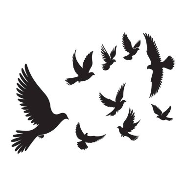 Grafik Tasarım Projeleri için Uçan Kuşlar Görüntü Vektörü ResmiComment