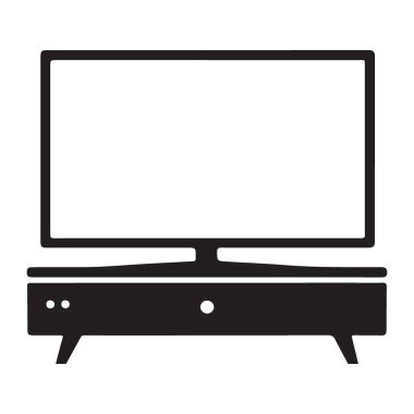 Medya ve Teknoloji Tasarımları için Modern Televizyon Silueti Çizimi