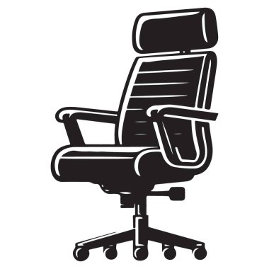 Yönetici Ofis Başkanı Siluet Vektör İllüstrasyon Konforlu Mobilya