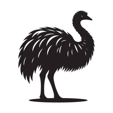 Emu siluet vektör görüntüsü Avustralya kuş çizimi