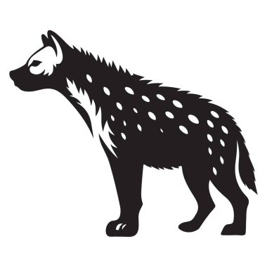 Benekli Sırtlan Silueti Görüntü Vahşi Yırtıcı Hayvan Vektörü Grafiksel