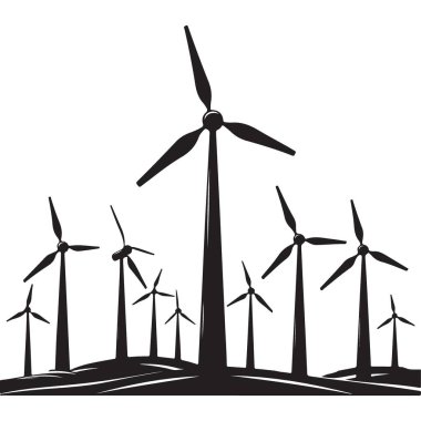 Sürdürülebilir Enerji Çözümü Yenilenebilir Rüzgar Türbinleri Güç Üretimi Konsepti