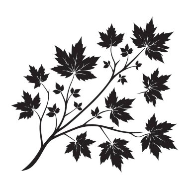 Sonbahar Temalı Tasarımlar için Akçaağaç Yaprak Şubesi Silüeti ResmiComment
