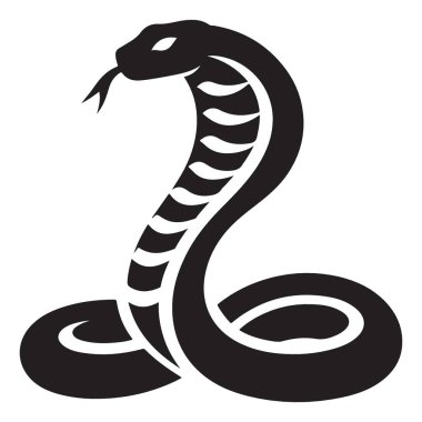 Başlıklı Kobra Silueti Vektör Yılan Eşsiz Tasarım