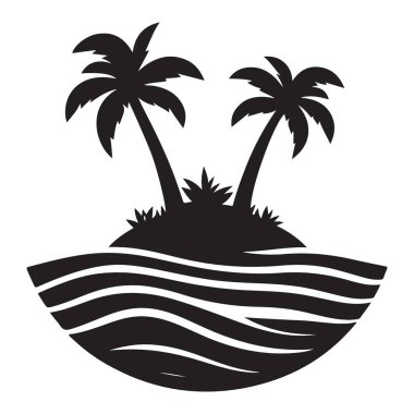 Tropik Ada Silueti Tatil İçin Egzotik Bir Kaçış Rüyaları