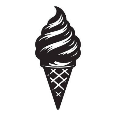 Tatlı Sevgililer İçin Lezzetli Dondurma Konisi Vektör Görüntü