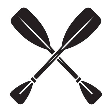 Su Sporları Maceraları için çapraz kano kürekleri vektör illüstrasyonu